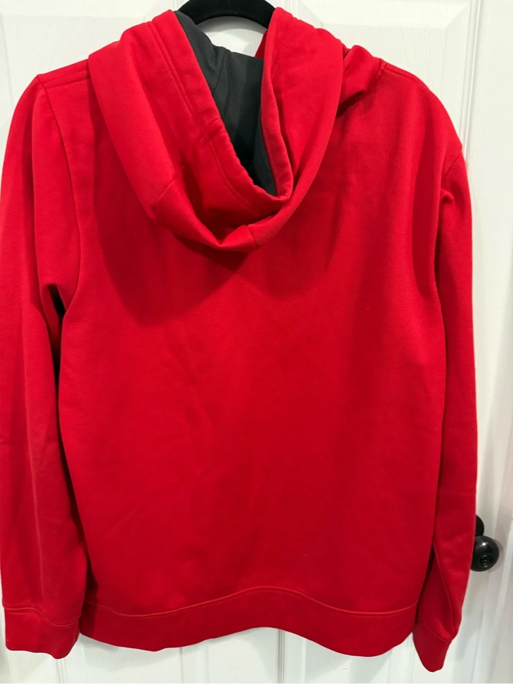 The North Face Men’s Red Pullover Hoodie with Black Logo